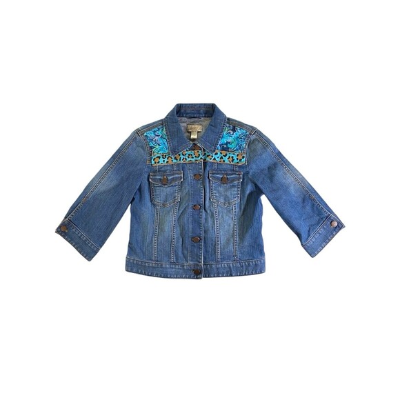 LOFT Outlet Blue Denim Jean Jacket Women’s Small Custom Design Excellent - Picture 8 of 10